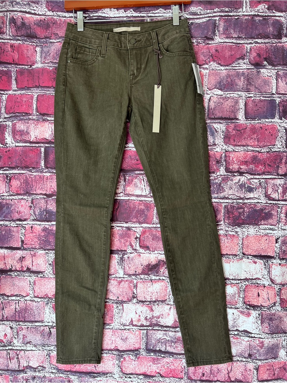 Vince Crop Skinny Ankle Jeans Cocoa Brown Denim Pants